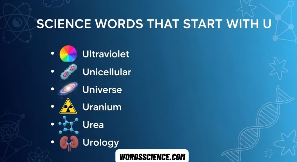 Science Words That Start With U
