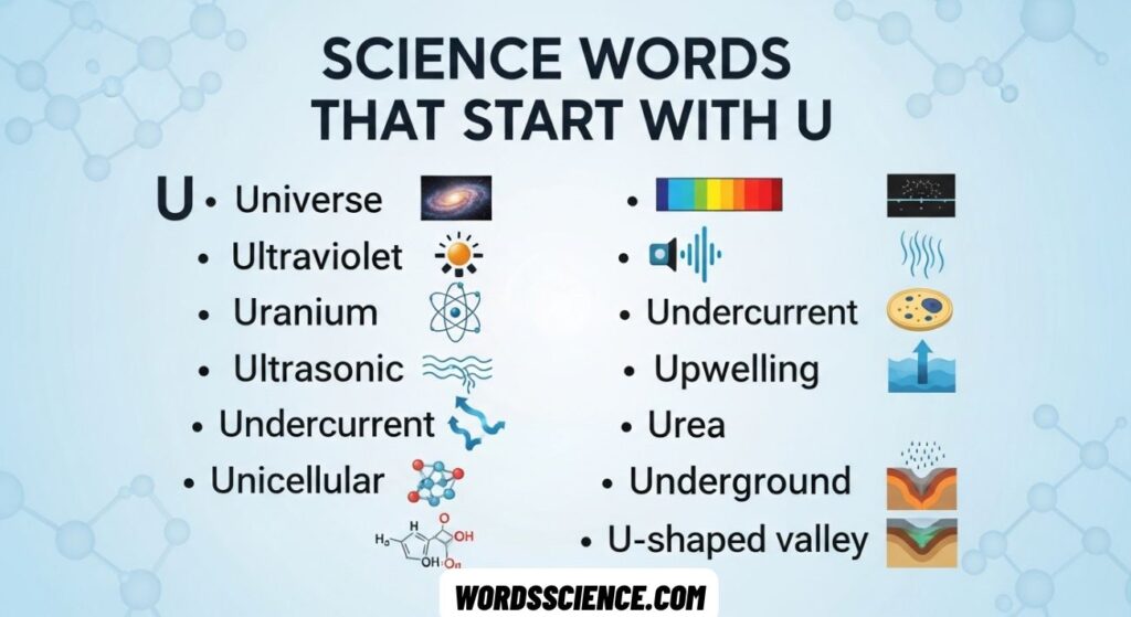 Science Words That Start With U