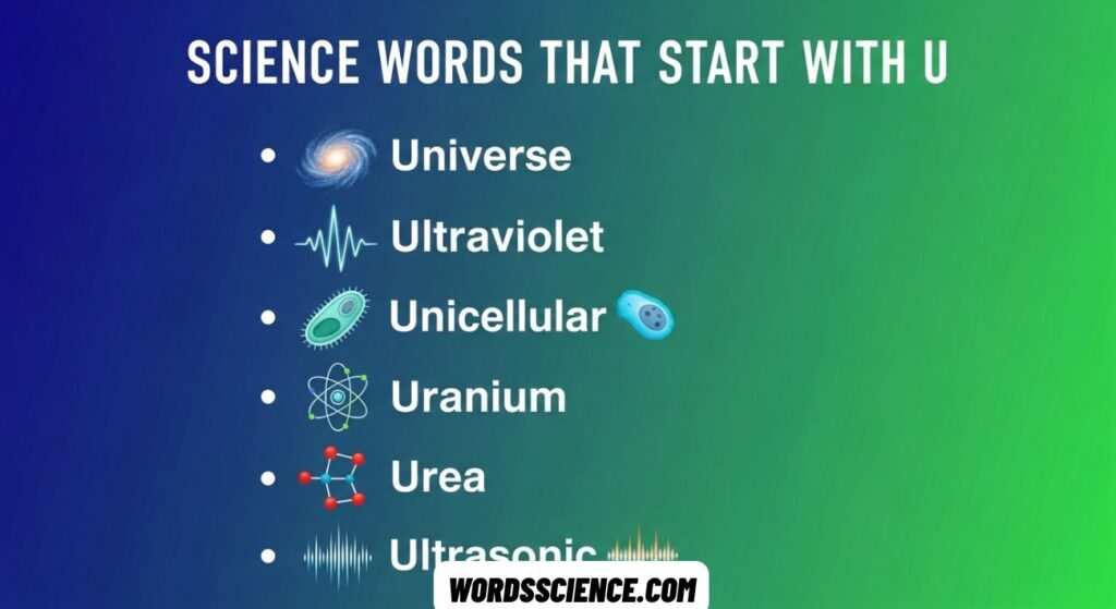 Science Words That Start With U