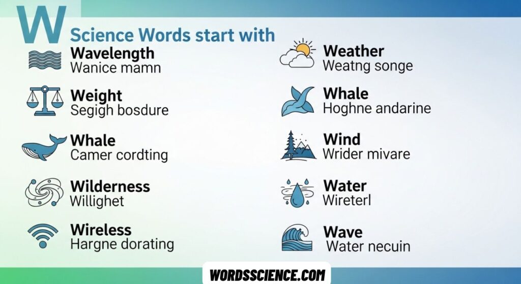Science Words That Start With W