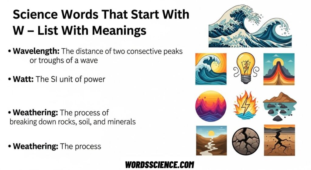 Science Words That Start With W