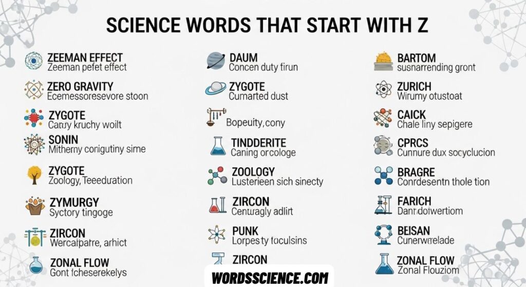 Science Words That Start With Z