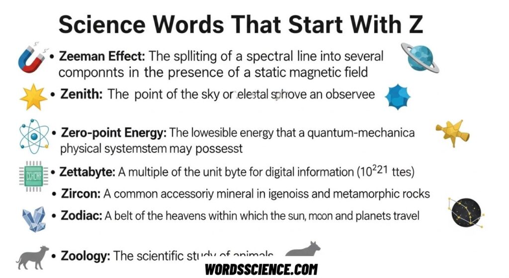 Science Words That Start With Z