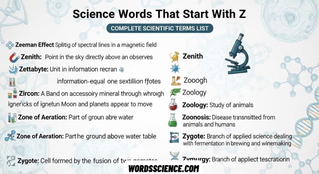 Science Words That Start With Z