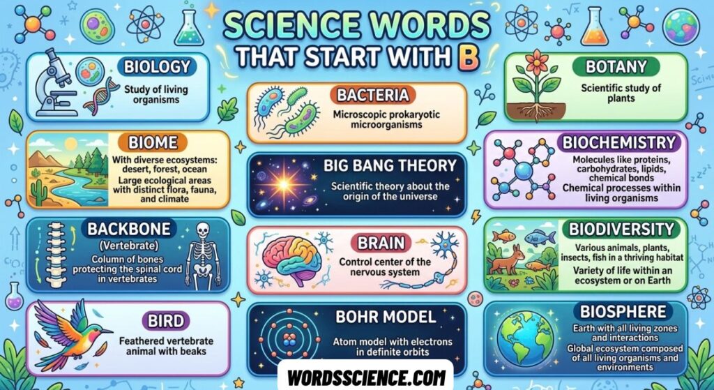Science Words Start With B