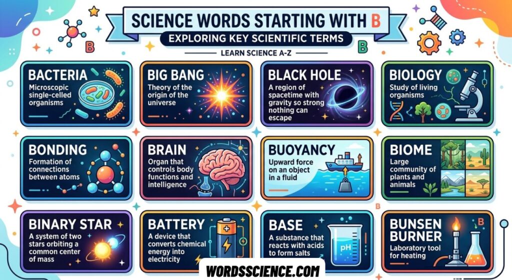 Science Words Start With B