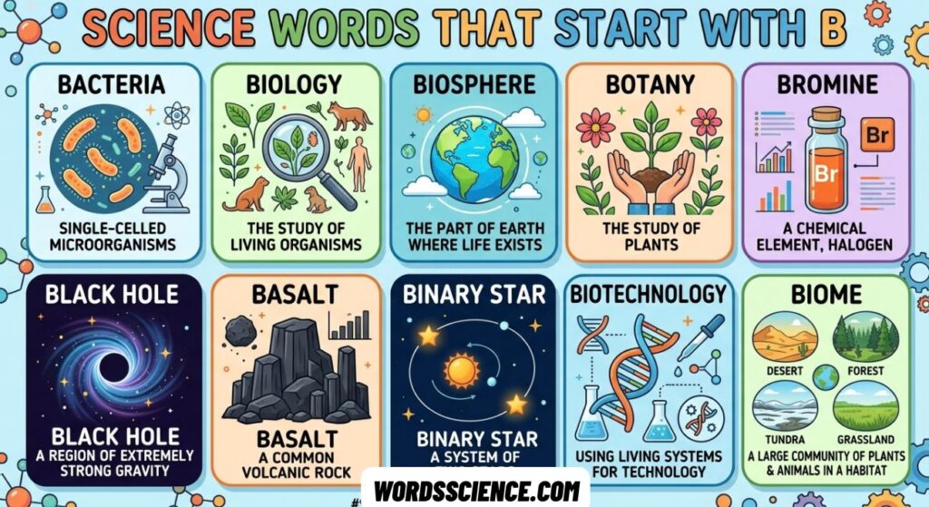 Science Words Start With B