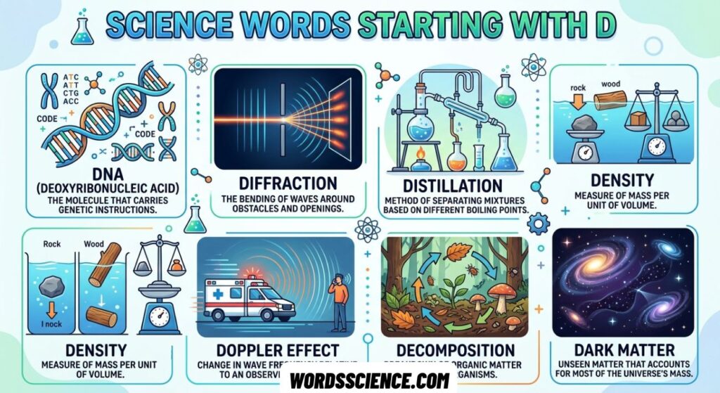 Science Words Start With D: