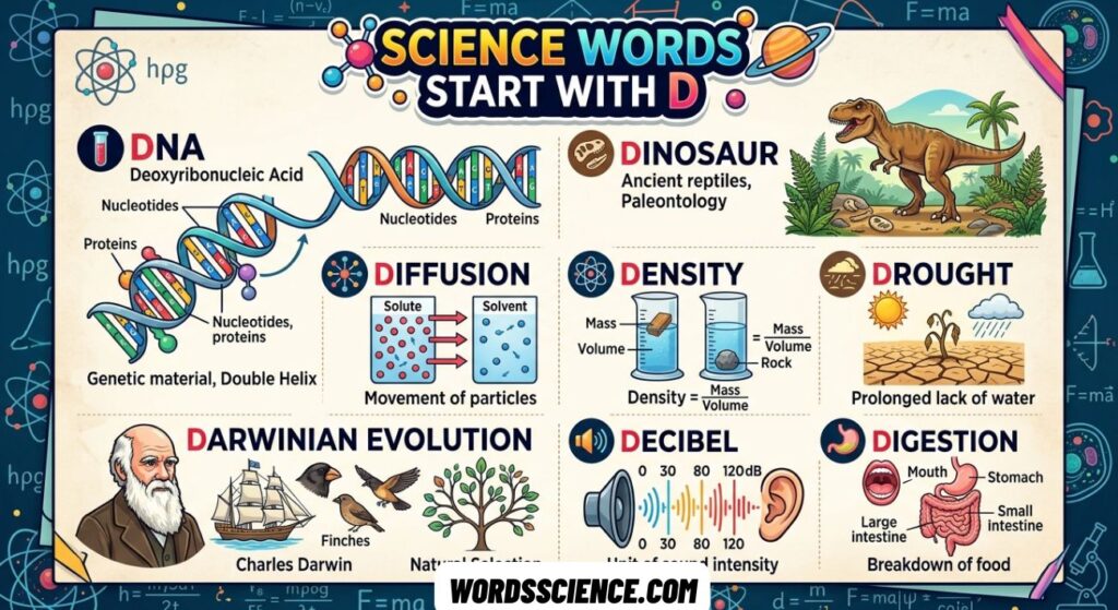 Science Words Start With D:
