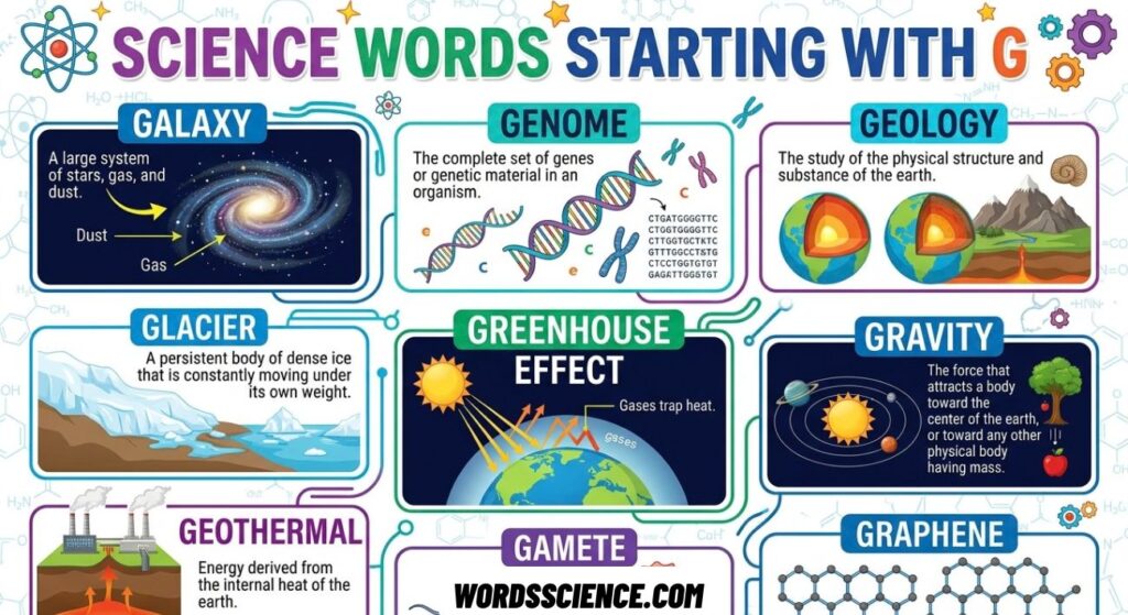 Science Words Start With G