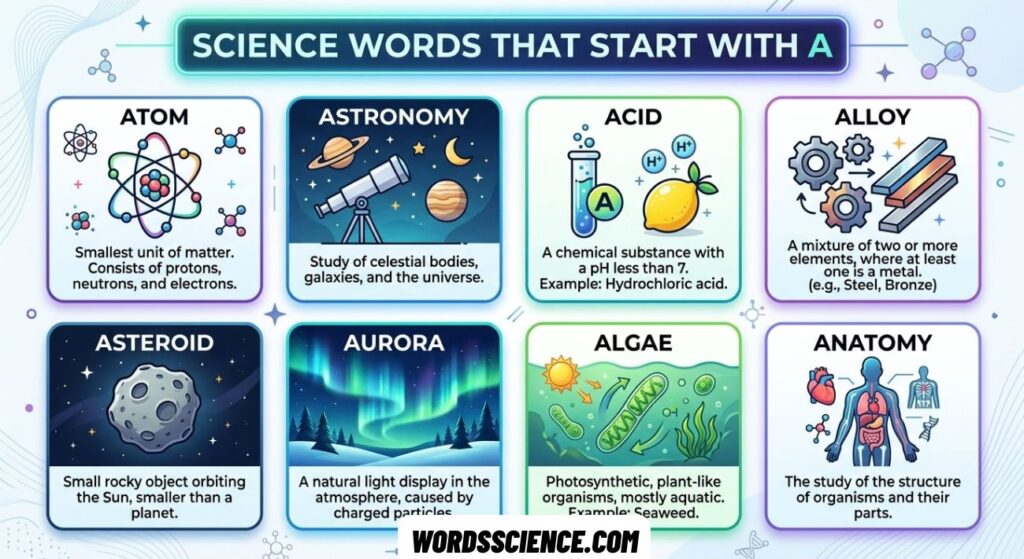 Science Words That Start With A