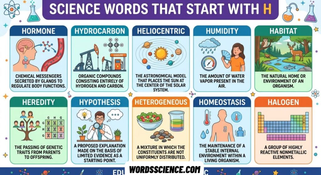 Science Words That Start With H