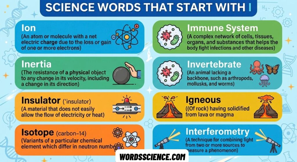 Science Words That Start With I