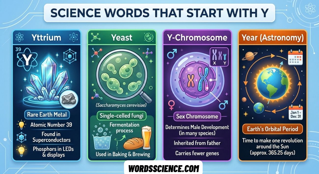 Science Words That Start With Y